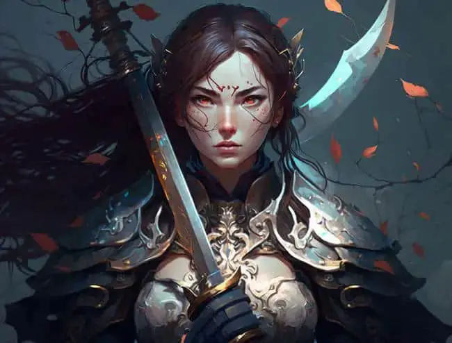 Genshin Impact fan art- a female warrior with a sword