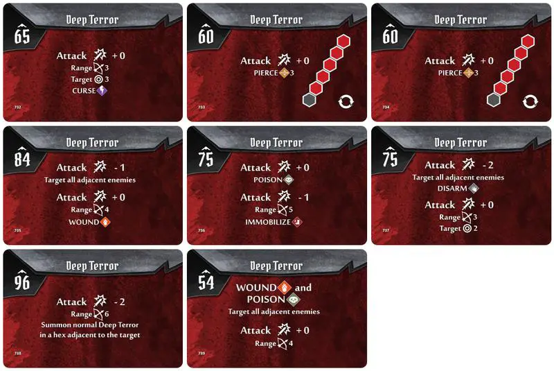 Gloomhaven Deep Terror Monster Ability Cards