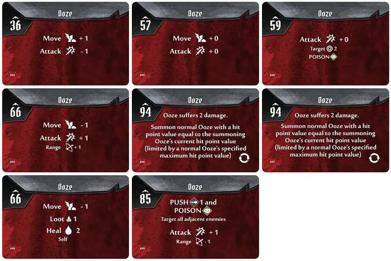 Gloomhaven Ooze Monster Ability Cards