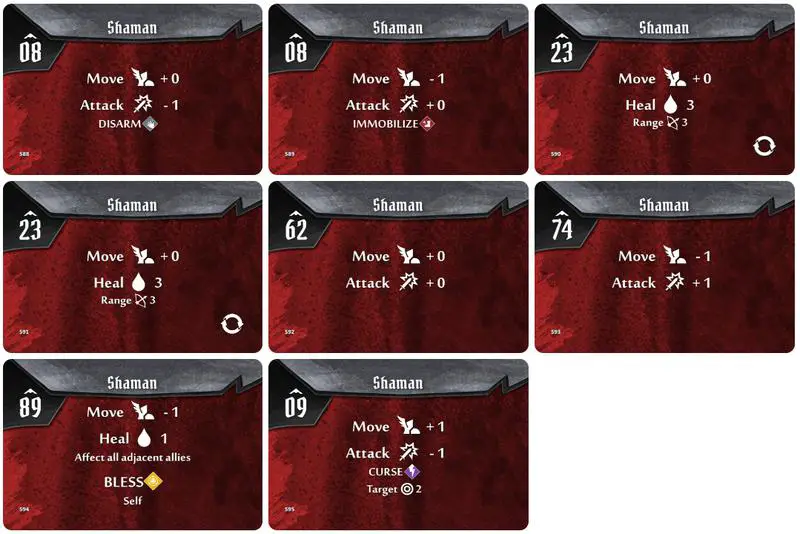 Gloomhaven Vermling Shaman Monster Ability Cards