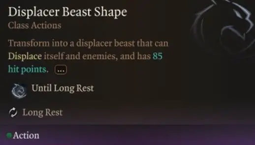 BG3 Illithid Powers Displacer Beast Shape