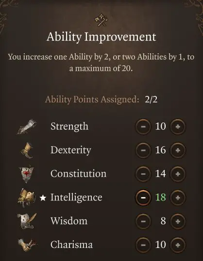 wizard Ability Improvement +2 INT