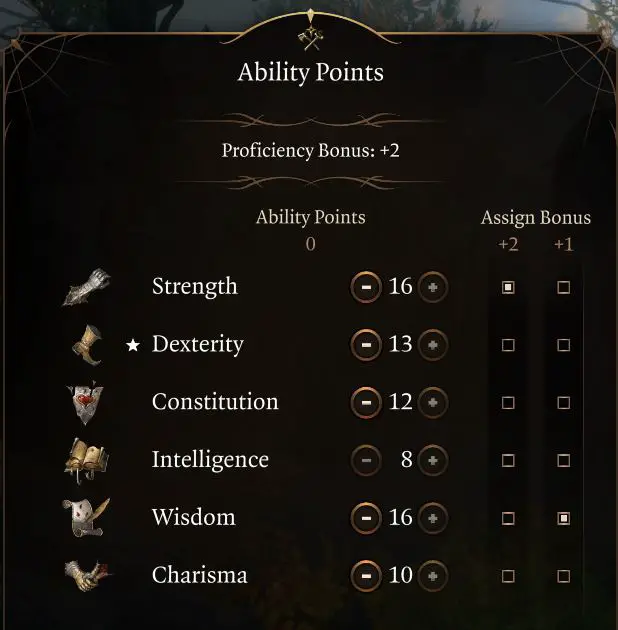 starting ability points for monk rogue