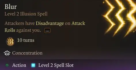 bg3 wizard blur spell